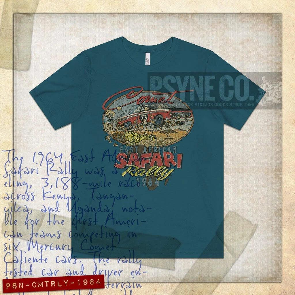 

Comet East African Safari Rally 1964 Vintage Men s T shirt 2XL