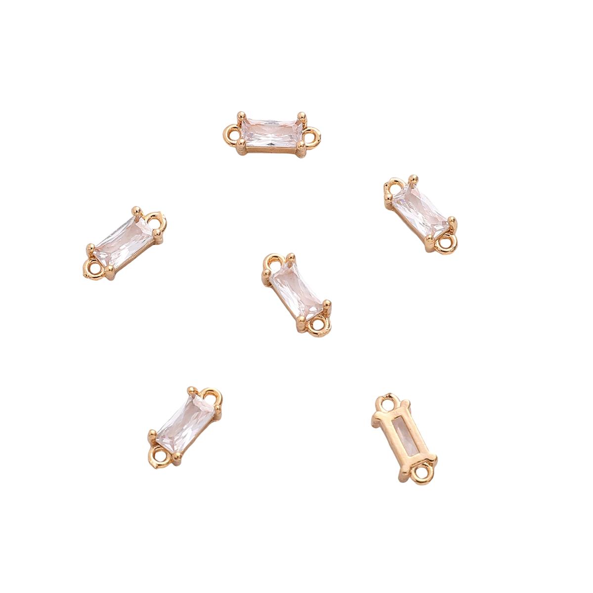 

2 шт медный прямоугольный цветной циркониевый подвесной кулон для самостоятельного изготовления ювелирных изделий, аксессуары для рукоделия 4x10mm чистый