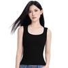Women's Ribbed Tank Top - Sleeveless Wide Shoulder Base Layer for Concealing Armpit Fat
