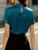 2025 Herbst/Winter Europäisches & Amerikanisches Damen Satin Kurzarm Oberteil Shirt