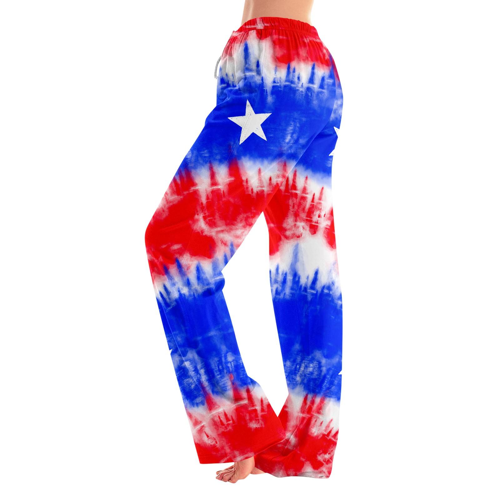 

Женские модные свободные повседневные брюки с принтом «День независимости» XXL киноварь