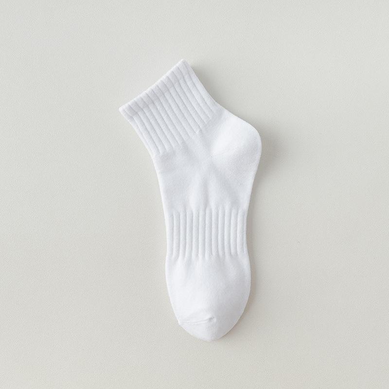 White Socks, Men's Short Socks, Summer Cotton Socks, Mid-calf Socks, Summer Thin All-cotton Men's Socks, Sweat-absorbing Sports, Summer
