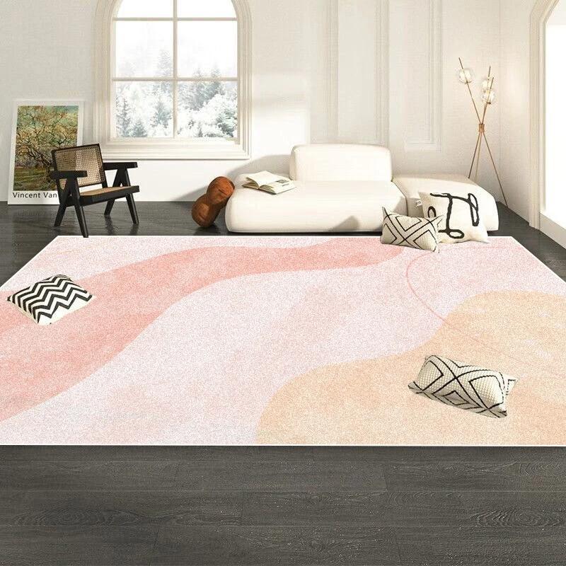 Pink Modern Simple Living Room Decoration Carpet Girl Bedroom Bedside Non-slip Rugs Home Decor Large Area Rug Washable Floor Mat