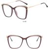 Women's metal large frame hollow TR90 glasses frame Fashionable personality plain makeup anti-blue light glasses