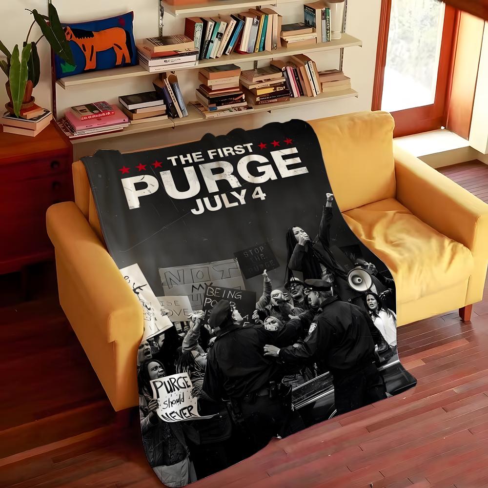 Movie T-The P-Purge Throw Flannel Cozy Print Blanket, Portable, Durable Machine Washable Cute Cool