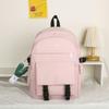 Three-Piece Backpack Set Student Schoolbag Girls Solid Colorlarge Capacity Backpack with Shoulder Bag Pen Bag