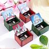 DIY Hand-cranked Music Box Red Santa Claus Wooden Box Music Box Ornaments  Merry Christmas