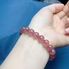 Versatile Unisex Strawberry Crystal Beaded Bracelet – Simple & Fashionable