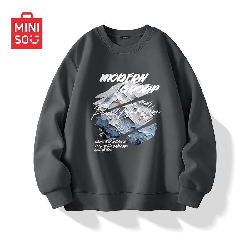 

MINISO Men s 2025 Heavyweight Loose Fit Crewneck Sweatshirt XL