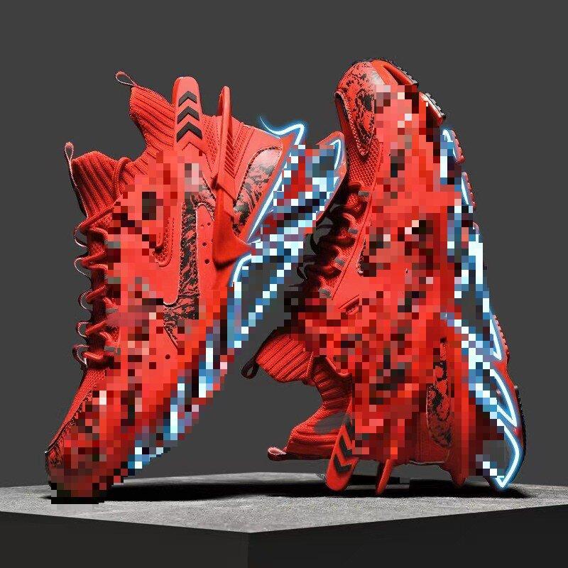 Men s Shoes Men s Sneakers Men s Blade Shoes High Top Shoes White Casual Round Toe Lace-up Mens Shoes 48