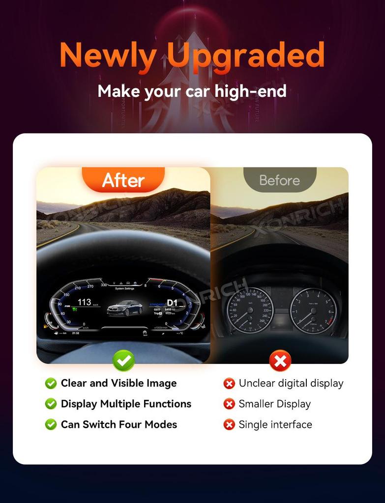 Compatible with BMW 7 Series F01/F02 and X1-X6 Full LCD Instrument Panel