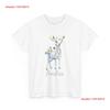 Hirsch und Blumen Furchtloses T-Shirt Damen Farbe Größe wählen vintage Gewaschen Vielseitig Bequem Unisex Grafik Mann