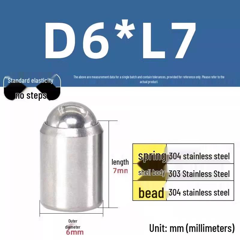 304 Stainless Steel Spring-Loaded Ball Plunger with Limit Screw