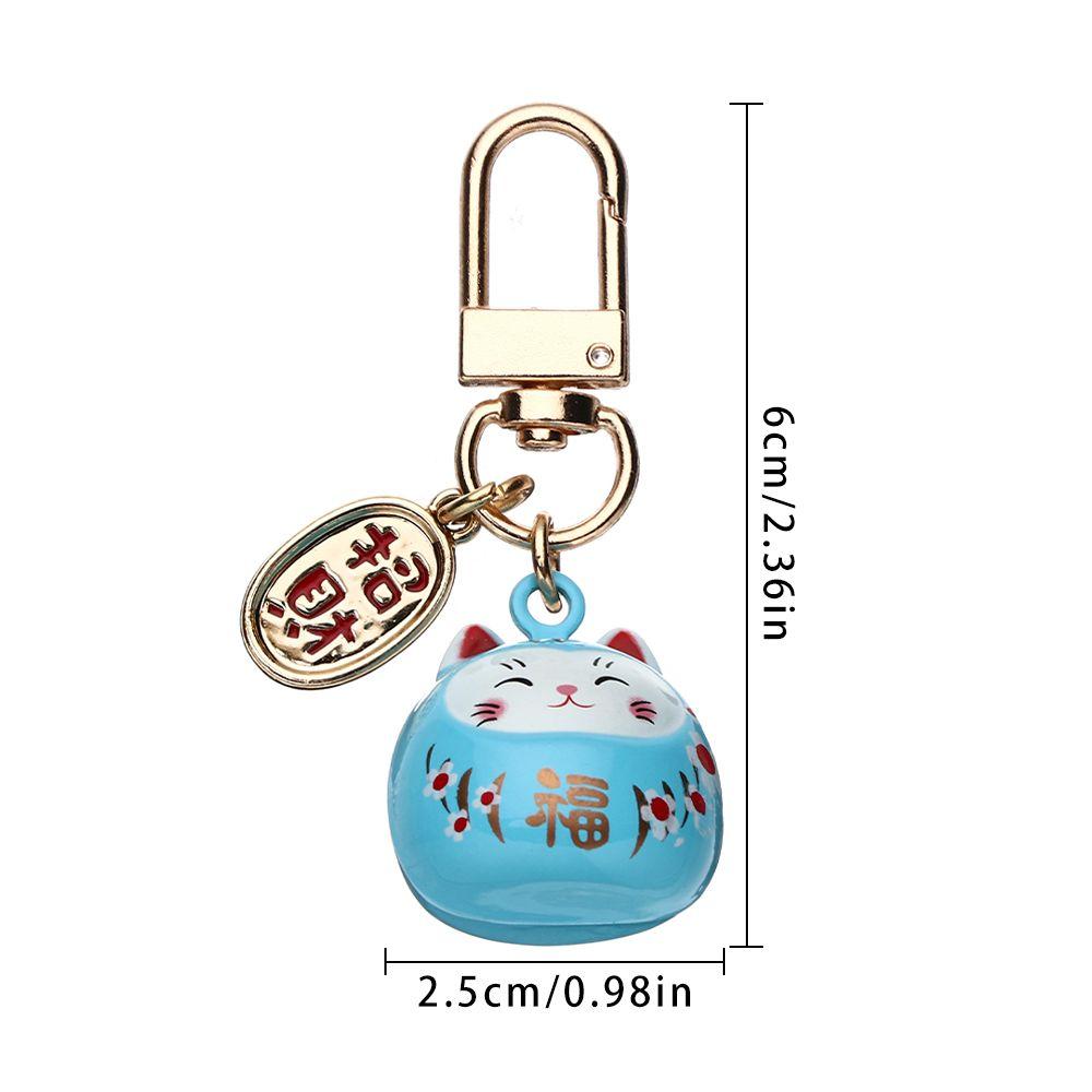 Japanese Cute Lucky Cat Keychains Cartoon Lucky Cat Key Chains Car Bag Charm Ornaments Pendant Keyring Couple Gift