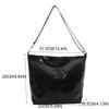 Large Capacity PU Leather Tote Bag Solid Color Women Handbag Retro Chain Shoulder Bag  Party