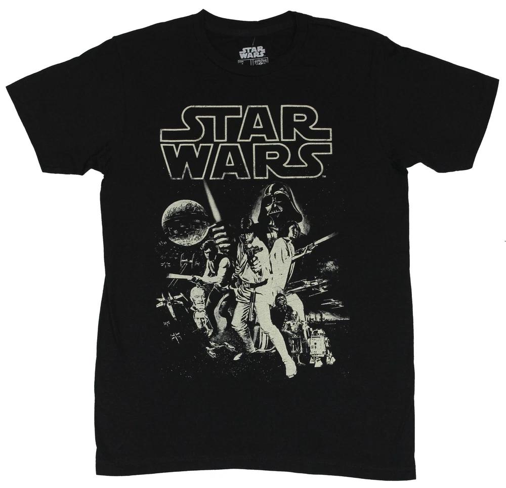 Star Wars Unisexs Tshirt Classic New Hope Poster Image Off White Print