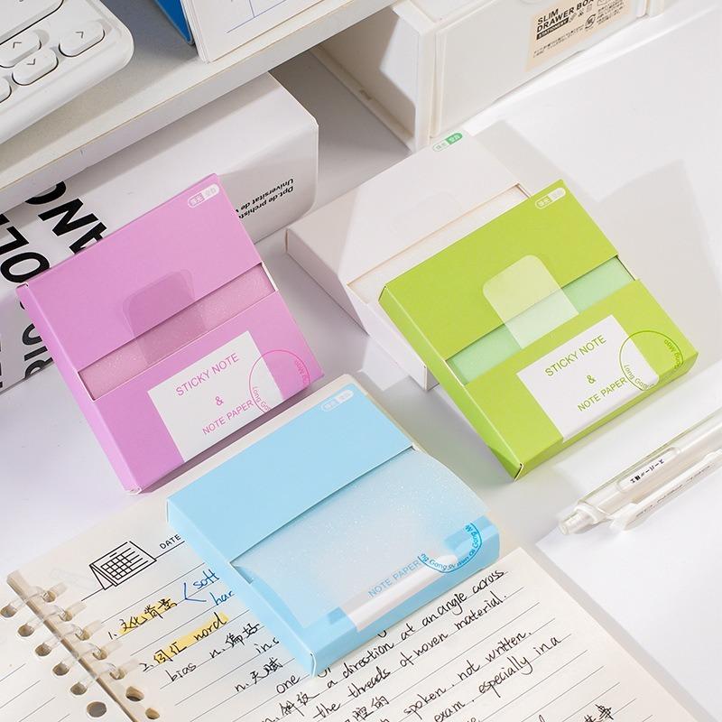 100sheets Pearlescent Color Posits Sticky Notes Pads Paper Stickers Posted It Notebook Memo Notepad Pull-out Message Sticker
