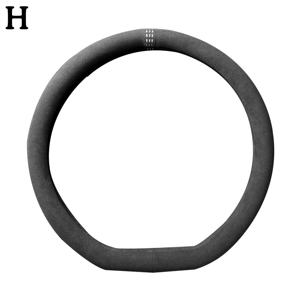 

Чехол на руль автомобиля 38 см диаметр замша коровья мягкая ручка нескользящий D-образный круглый дышащий для всех сезонов S9G0