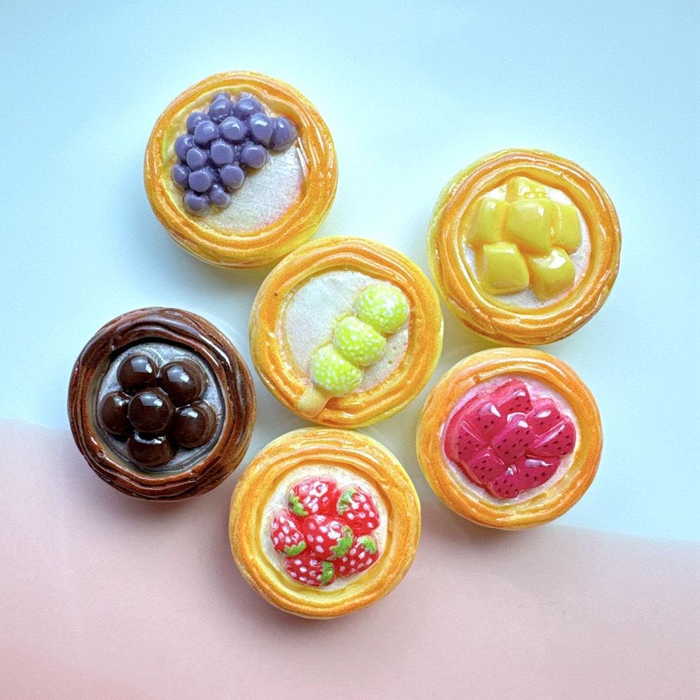 Miniature Fruit Tart Resin Accessories: Cream Glue, DIY Water Cup, Hairpin, Headband, Pendant Ornaments, Shoe Decoration.