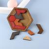 Sechseckiges Holzpuzzle — Gehirnjogging-Spielzeug für Erwachsene, bestehend aus 11 ineinandergreifenden Puzzleteilen, ein herausforderndes Logikspiel, ideal für t