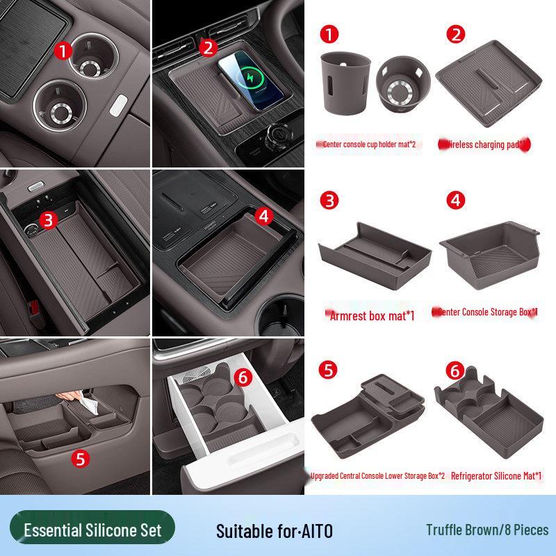 Essential Silicone Mat Set for AITO M7, M8, M9 Interior Decoration - Fits 26 Models