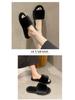 Women's Winter Indoor Cotton Slippers - Large, Warm, Solid Color Fur Design