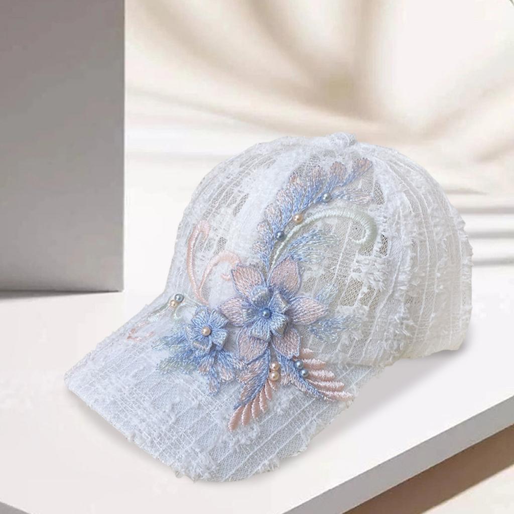 Lace  Flower Baseball Caps for Women Floral Lightweight & Quick Drying Mesh Sports Hat Birthday Gift for Families Friends