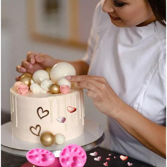 Heart Silicone Molds,2 Pieces Mixed Size Silicone Candy Molds, Heart Shape Molds for Chocolate, Cookie Decor, Pastry, Cake, Jelly, Pudding Making