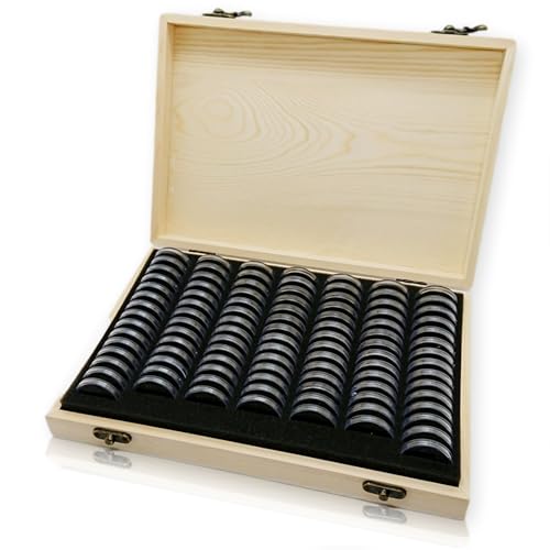 

Auple Commemorative Coin Storage Case, Holds 100 Coins, Wooden Storage