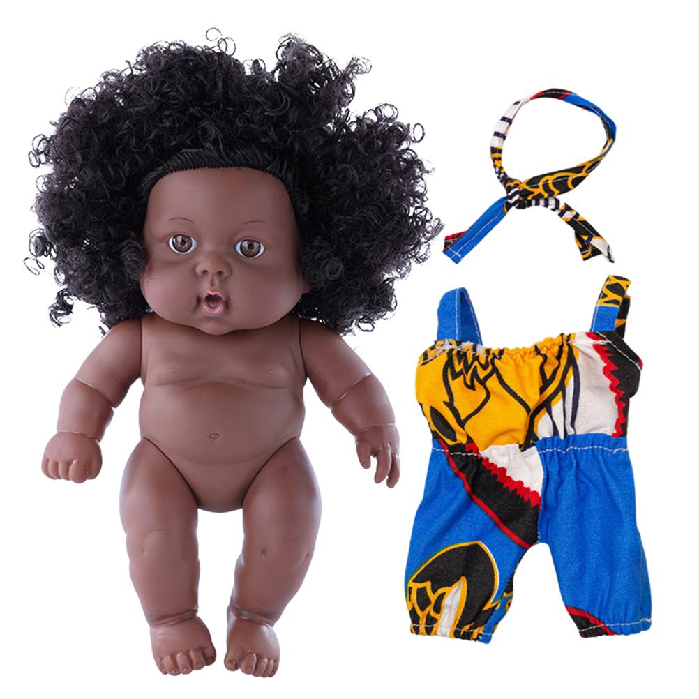 8 inch Black Dolls African Girl Dolls Lifelike Baby Play Doll for Kids Birthday Gift