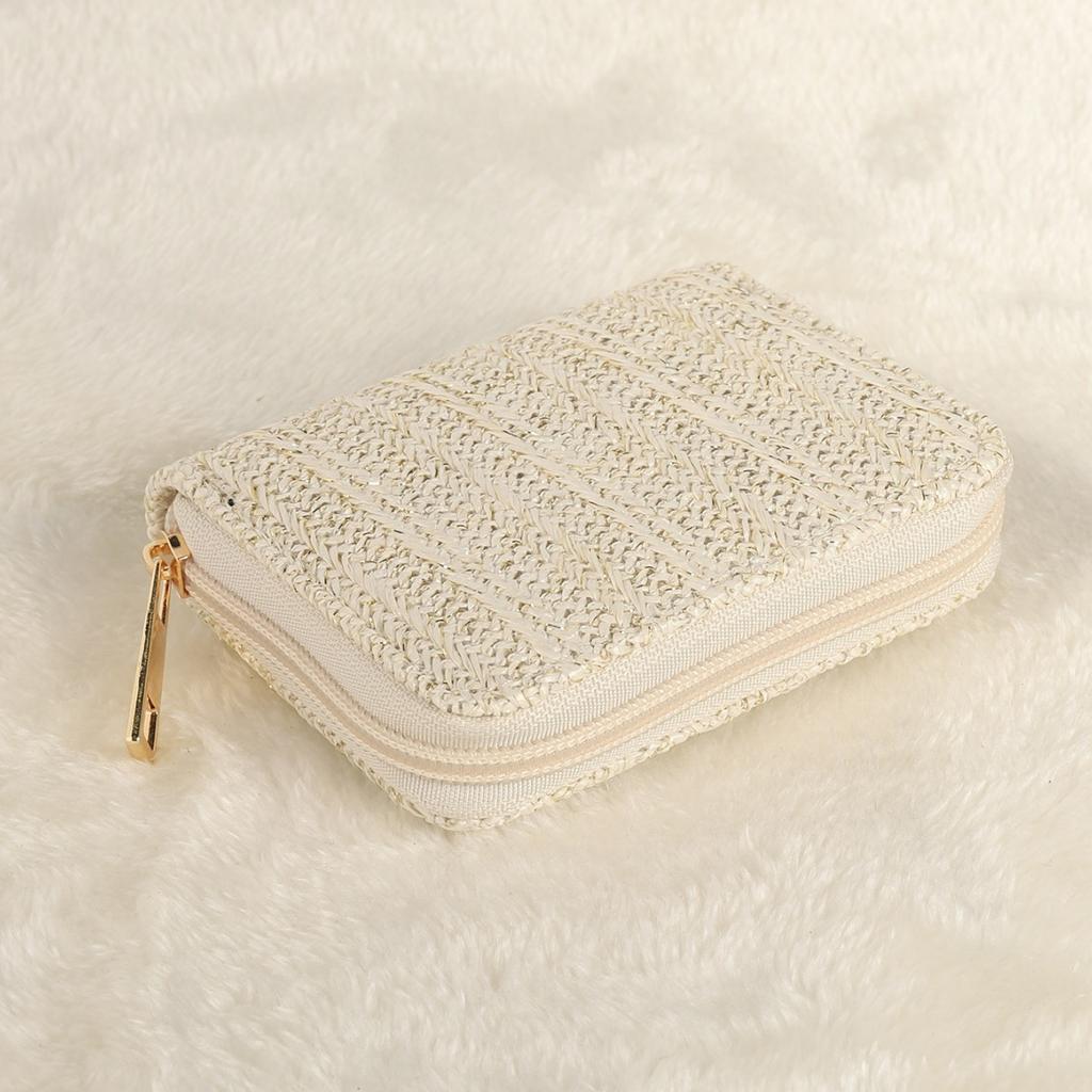 Straw Woven Material Small Wallet, Coin Purse, Card Holder, Mini Wallet