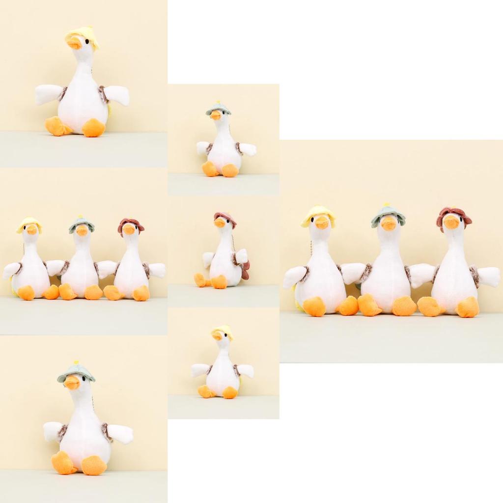 Porte-clés Peluche Mignonne Oie Blanche Poupée Canard Dessin Animé Accessoire Sac à Dos
