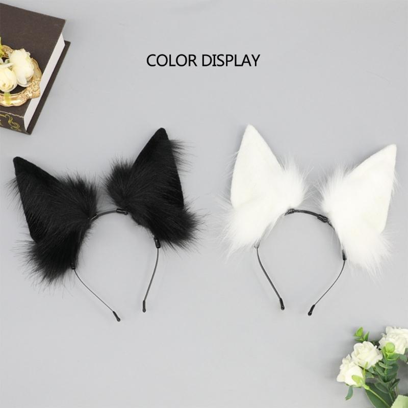 Anime Headband for Party Japanese Dog Ear Hairhoop Girl Halloween Dress Up Hairband  Costume Masquerade Headwear