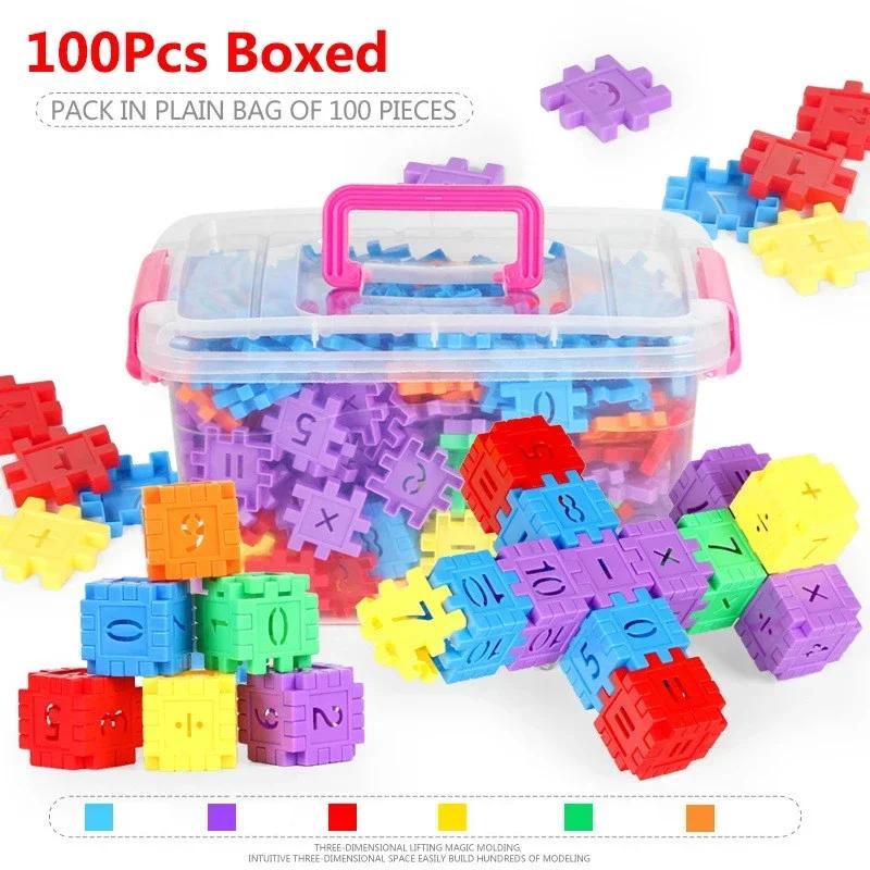 Non-Toxic Kids Number Building Blocks Diy Toys Large Particles Colorful Creative Assemble Bricks Math Blocks Children Early Education Toys