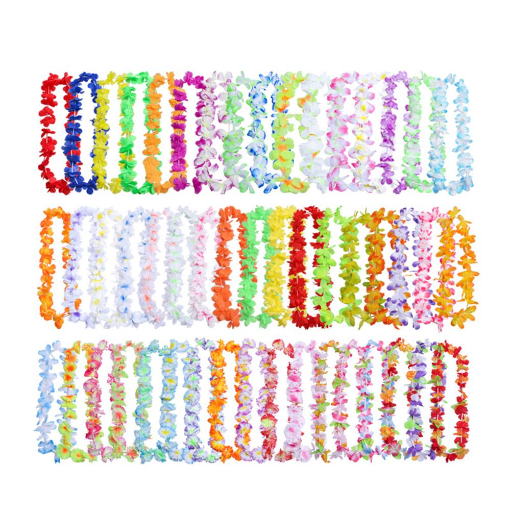 50 Pcs/100 Pcs  Wreath Set Garland Artificial Necklace  Flowers Leis Party Supplies Hanging Pendant Decoration