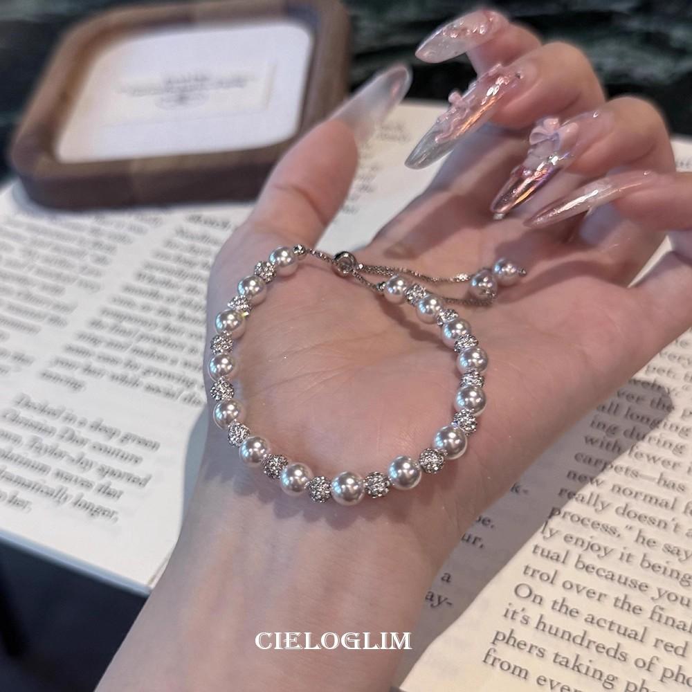 Bright Galaxy Shijia Pearl Diamond Ball Bracelet Women s Light Luxury Explosive High-end Beaded Bracelet