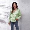 Satijnen Blouse Voor Dames Met Lange Mouwen En Knoopsluiting Voor Kantoor
