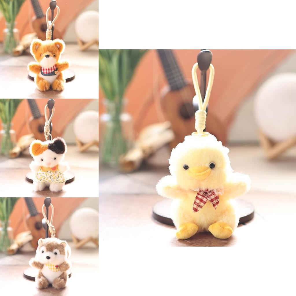 Cute Animal Plush Toy Keychain With Short Plush For Bag Decoration