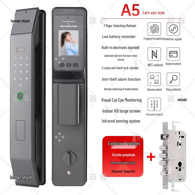 Kuidun A5 Full Automatic Smart Door Lock with Peephole