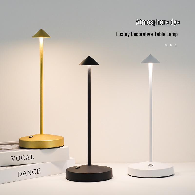 Mushroom LED Spire Table Lamp: Creative Indoor/Outdoor Charging Light for Home & Restaurant Decor