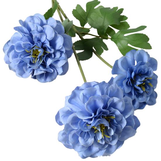 Artificial Geranium Flowers UV Resistant Faux Silk Geranium Flower Bouquet with 3 Heads Blooms for Home Kitchen Garden Table Centerpiece синий