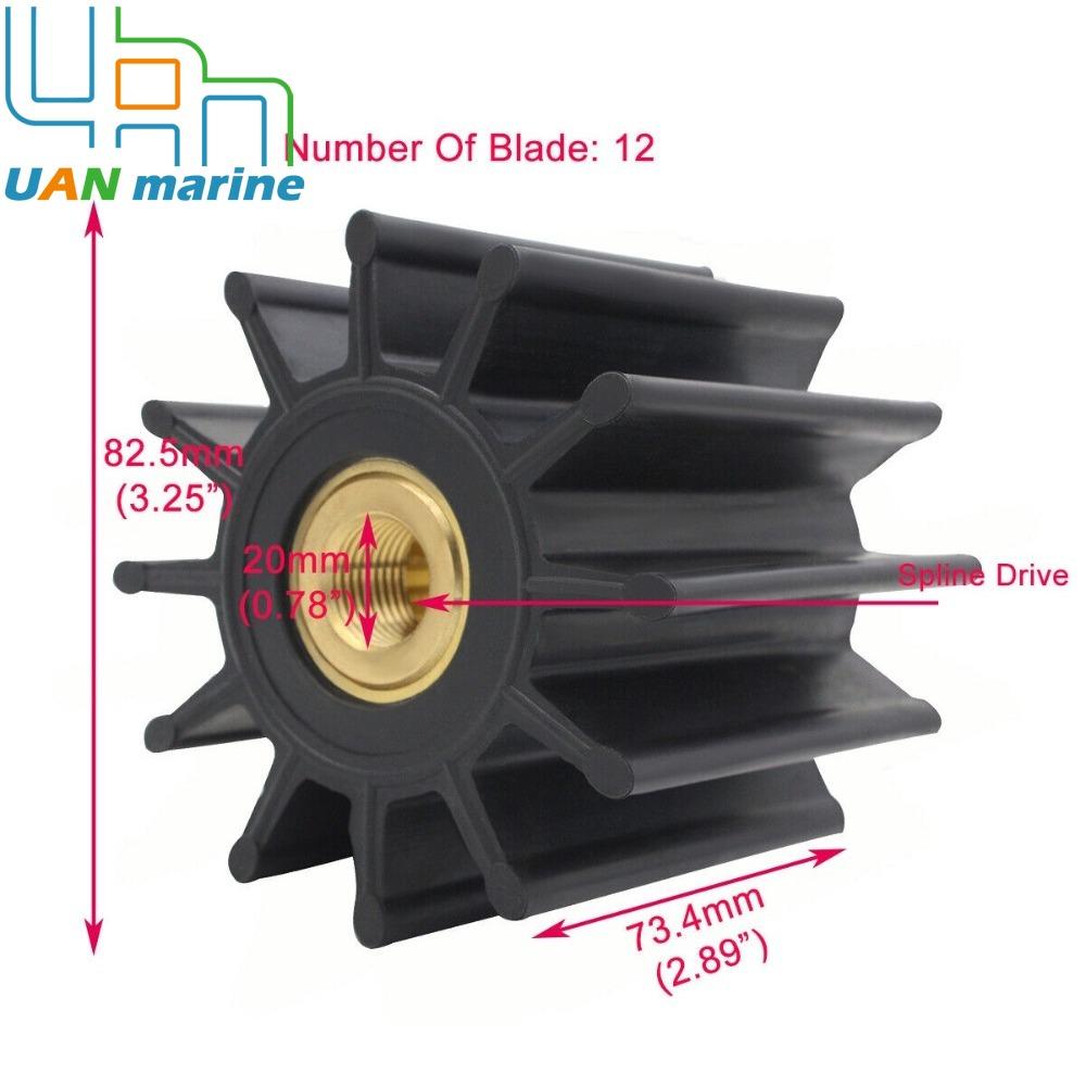 Impeller For Sherwood 27000K Marine Engine Water Pump Replacement with Cummins 3974456 Diesel Pump P2701-01 P2710X P2702-01