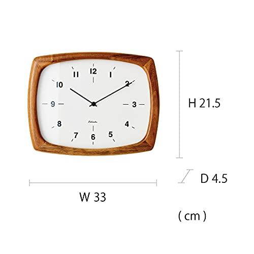 Interform Nifer CL-3355LB Brown Wood Square Radio-Controlled Wall Clock, 33cm Wide X 26cm High X 5cm Deep