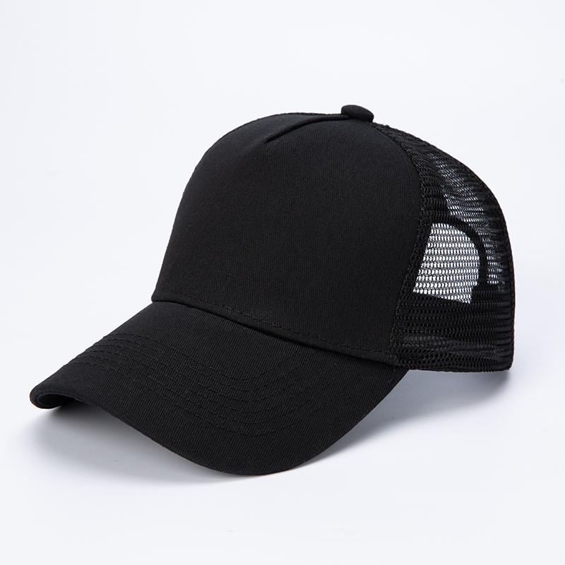 High Quality 5 Panel Mesh Trucker Hat Striped Unisex Comfortable Classic Snapback Caps Curved Brim Performance Polyester/Cotton Custom Size чёрный