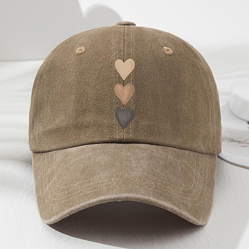 A Unisex Gradient Heart Print SoftTop Baseball Cap a Vintage Hat for Men And a Stylish Outdoor Sunshade Hat for Women