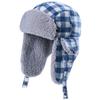 Winter Warm Ear Protection Hat Knit Plaid Beanie Cap Outdoor Cold Weather Use
