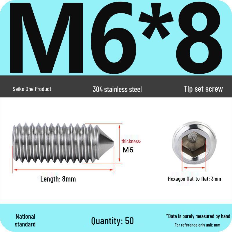 304 Stainless Steel Internal Hex Set Screw | Headless Grub Screw M2-M16