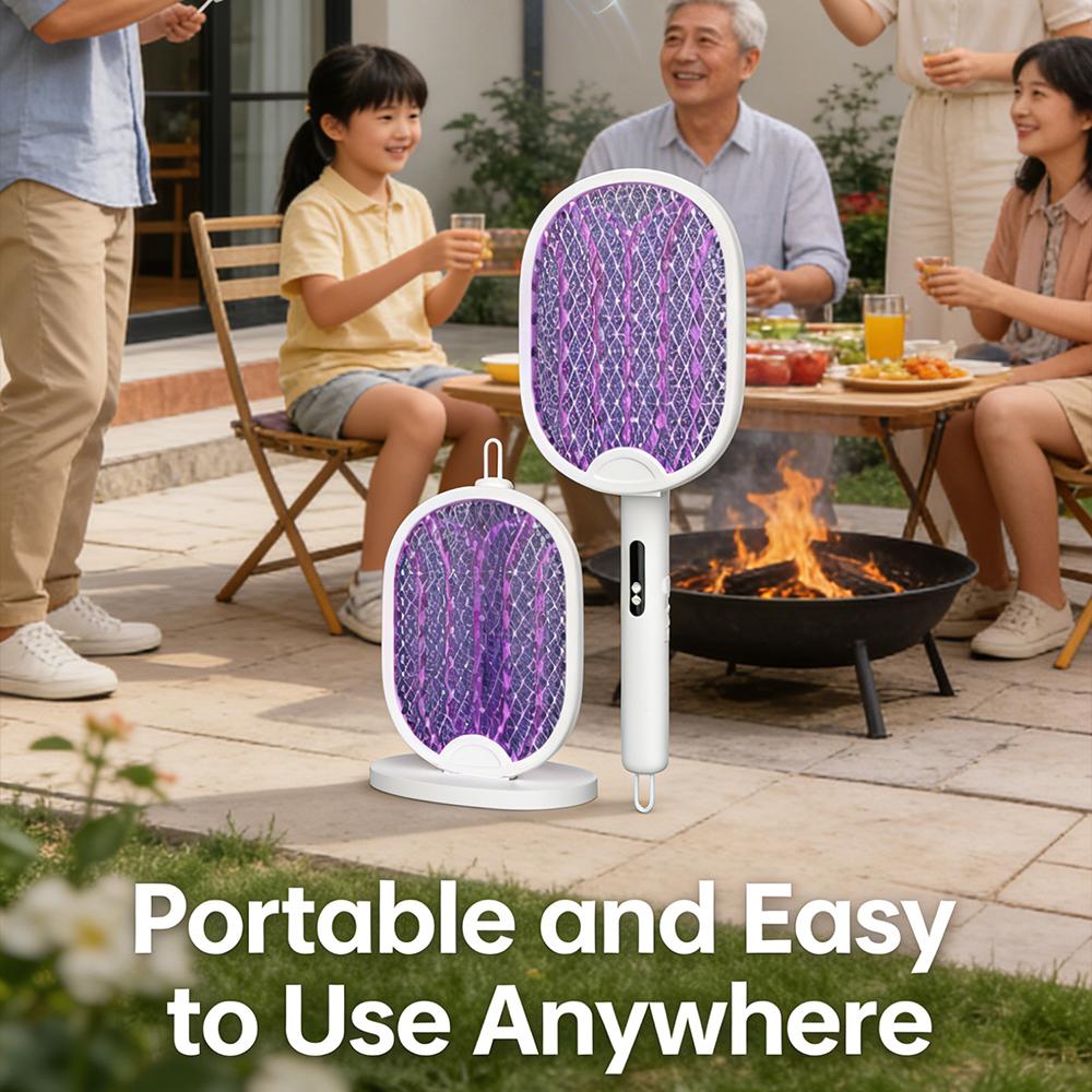 3 In 1 Electric Mosquito Swatter Mosquito Killer Lamp Killer Insect Killer 3000V Type-C Rechargeable Mosquito Killer Fly Killer