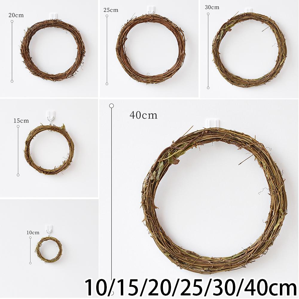 Easy to Shape Rattan Ring Artificial Flowers Garland  Perfect for Home Christmas Decor 10cm/15cm/20cm/25cm/30cm/40cm