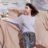Sancai Lyocell Wool Sequin Knit Long Sleeve Sweater